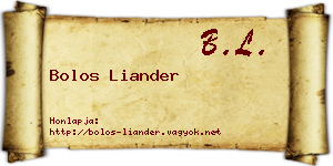 Bolos Liander névjegykártya